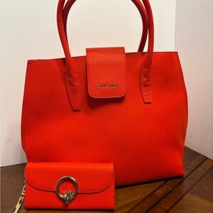 Sassy Jones Vibrant Red Tote and Wallet